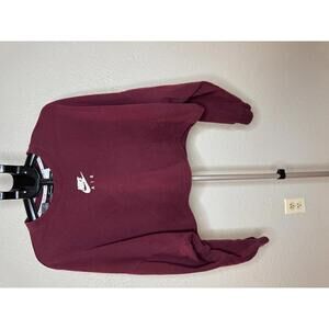 Nike Air Women's Cropped Sweatshirt Maroon Size XXL